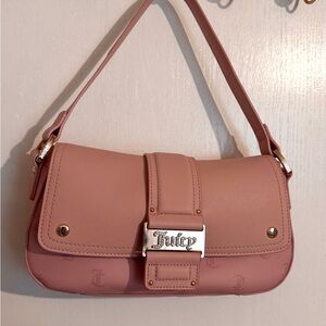 Juicy Couture Dusty Rose Shoulder Bag with Logo Plate